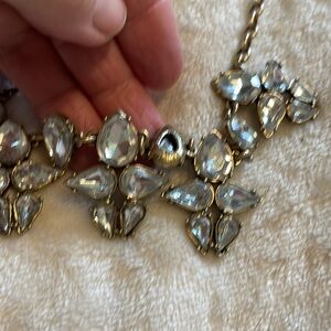 Elegant Vintage  Silver Necklace with Crystal Accents